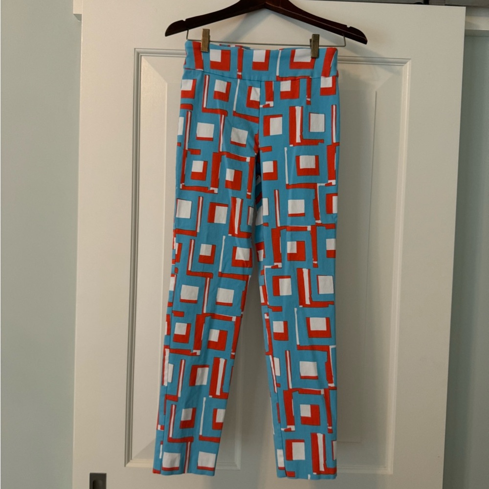 Women’s Geometric Crazy Larry Pull-On Skinny Ankle Pants, Size 6.